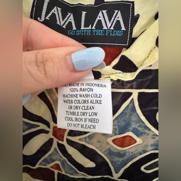 VTG Java Lava Hawaiian Tropical Vacation Mini Dress Pockets Medium Floral EUC - Picture 5 of 6